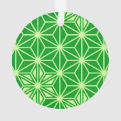 Japans Asanoha-patroon - smaragdgroen Ornament (achterkant)