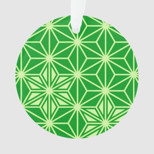 Japans Asanoha-patroon - smaragdgroen Ornament (voorkant)