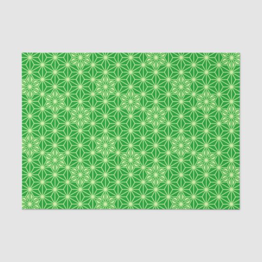 Japans Asanoha-patroon - smaragdgroen Tissuepapier (Voorkant)
