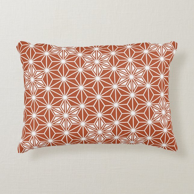 Japans Asanoha-patroon - terracotta Accent Kussen (Voorkant)