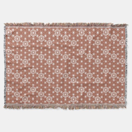 Japans Asanoha-patroon - terracotta Deken (Voorkant)
