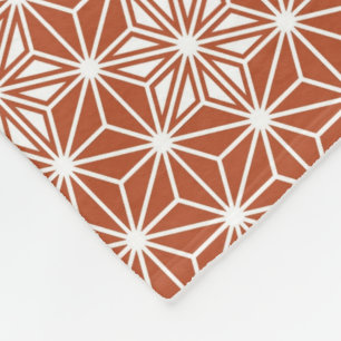 Japans Asanoha-patroon - terracotta Fleece Deken