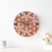 Japans Asanoha-patroon - terracotta Grote Klok (Huis)