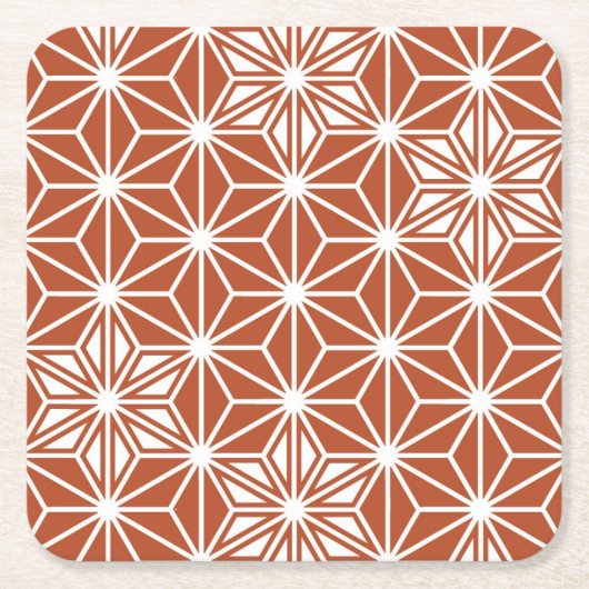 Japans Asanoha-patroon - terracotta Kartonnen Onderzetters (Voorkant)