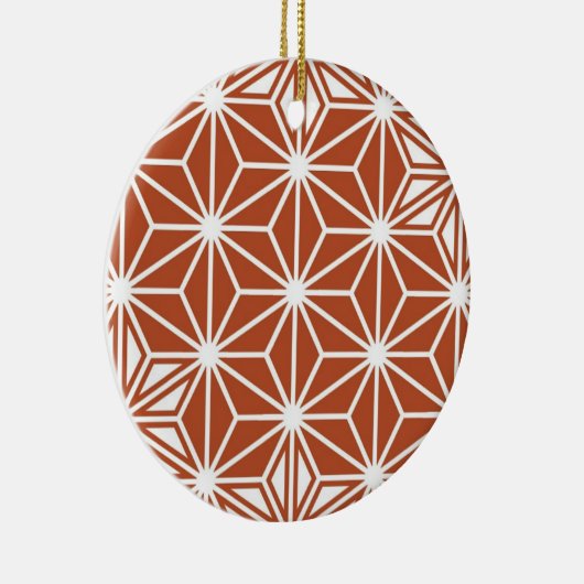 Japans Asanoha-patroon - terracotta Keramisch Ornament (Rechts)