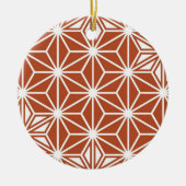 Japans Asanoha-patroon - terracotta Keramisch Ornament (Voorkant)