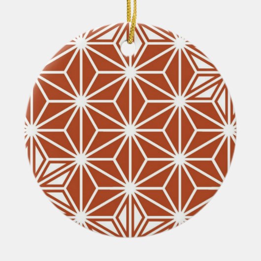 Japans Asanoha-patroon - terracotta Keramisch Ornament (Voorkant)