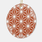Japans Asanoha-patroon - terracotta Keramisch Ornament (Links)