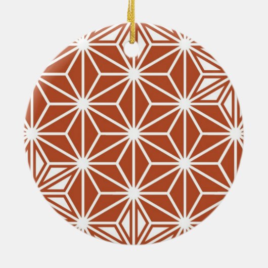 Japans Asanoha-patroon - terracotta Keramisch Ornament (Achterkant)