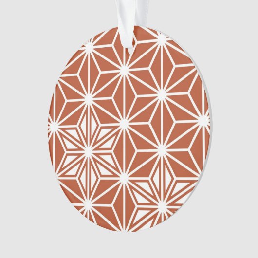 Japans Asanoha-patroon - terracotta Ornament (voorkant)