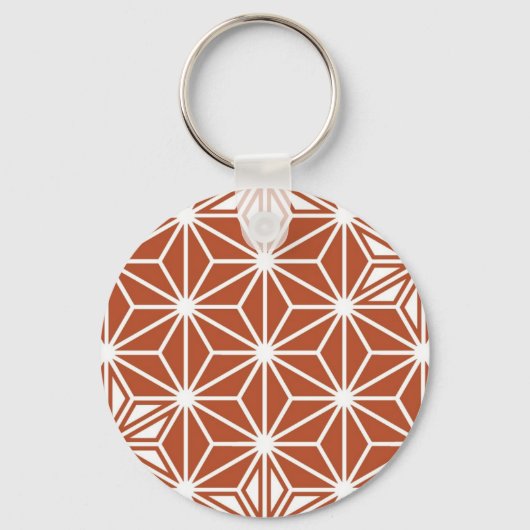 Japans Asanoha-patroon - terracotta Sleutelhanger (Voorkant)