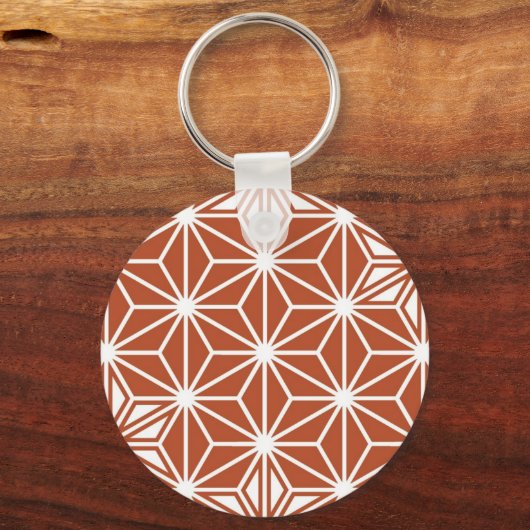 Japans Asanoha-patroon - terracotta Sleutelhanger (Voorkant)