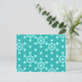Japans Asanoha-patroon - turquoise Briefkaart (Staand voorkant)