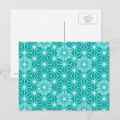 Japans Asanoha-patroon - turquoise Briefkaart (Voorkant / Achterkant)