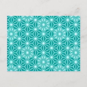 Japans Asanoha-patroon - turquoise Briefkaart