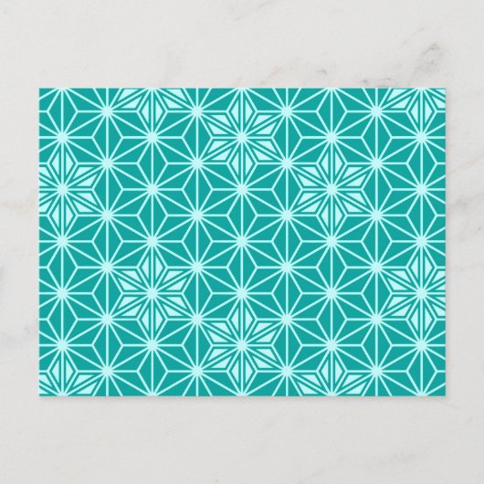 Japans Asanoha-patroon - turquoise Briefkaart (Voorkant)