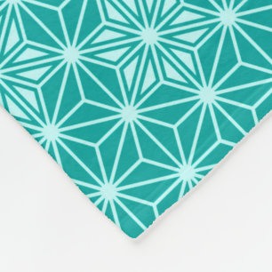 Japans Asanoha-patroon - turquoise Fleece Deken