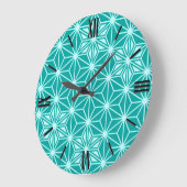 Japans Asanoha-patroon - turquoise Grote Klok (Hoek)
