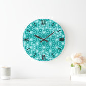 Japans Asanoha-patroon - turquoise Grote Klok (Huis)