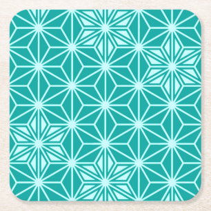 Japans Asanoha-patroon - turquoise Kartonnen Onderzetters