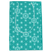 Japans Asanoha patroon - turquoise Medium Cadeauzakje (Voorkant)