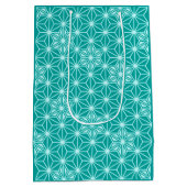 Japans Asanoha patroon - turquoise Medium Cadeauzakje (Achterkant)