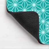 Japans Asanoha-patroon - turquoise Muismat (Hoek)