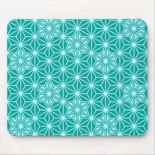 Japans Asanoha-patroon - turquoise Muismat