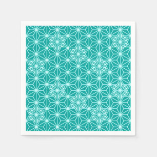 Japans Asanoha patroon - turquoise Servetten