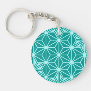 Japans Asanoha-patroon - turquoise Sleutelhanger