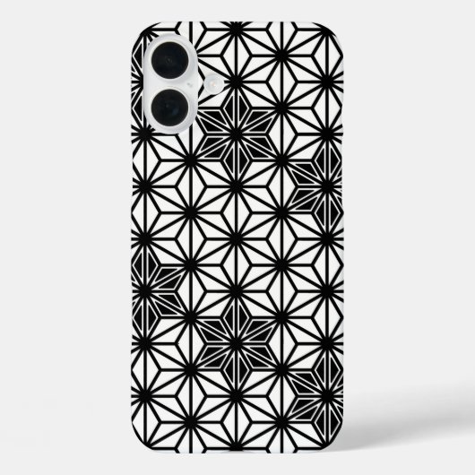 Japans Asanoha-patroon - wit en zwart Case-Mate iPhone Case (Achterkant)