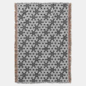 Japans Asanoha Patroon, Wit en Zwart Deken (Voorkant Verticaal)