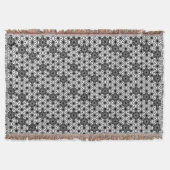 Japans Asanoha Patroon, Wit en Zwart Deken (Voorkant)