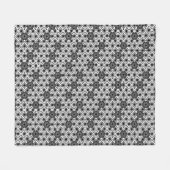 Japans Asanoha-patroon - wit en zwart Fleece Deken (Voorkant (Horizontaal))