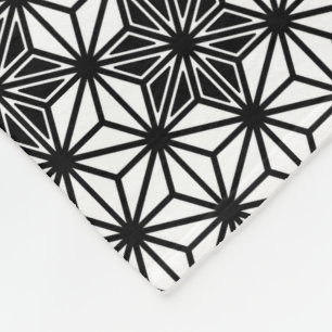 Japans Asanoha-patroon - wit en zwart Fleece Deken