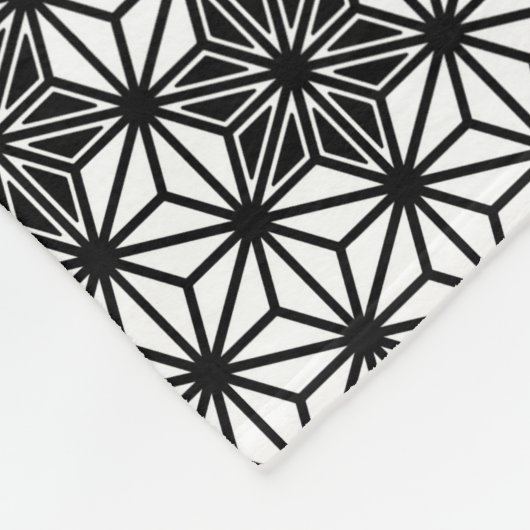 Japans Asanoha-patroon - wit en zwart Fleece Deken (Hoek)