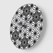 Japans Asanoha-patroon - wit en zwart Grote Klok (Hoek)