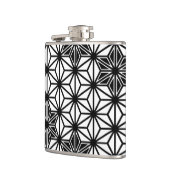 Japans Asanoha-patroon - wit en zwart Heupfles (Links)