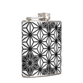 Japans Asanoha-patroon - wit en zwart Heupfles (Rechts)