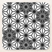 Japans Asanoha-patroon - wit en zwart Kartonnen Onderzetters (Voorkant)
