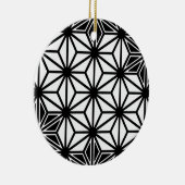 Japans Asanoha-patroon - wit en zwart Keramisch Ornament (Rechts)