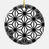 Japans Asanoha-patroon - wit en zwart Keramisch Ornament (Achterkant)