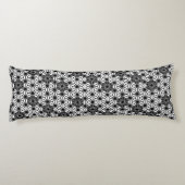 Japans Asanoha-patroon - wit en zwart Lichaamskussen (Achterkant)