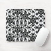 Japans Asanoha-patroon - wit en zwart Muismat (Met muis)