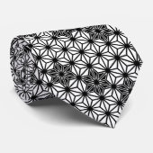 Japans Asanoha-patroon - wit en zwart Stropdas (Opgerold)