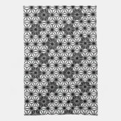 Japans Asanoha-patroon - wit en zwart Theedoek (Verticaal)