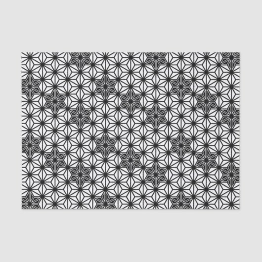 Japans Asanoha-patroon - wit en zwart Tissuepapier (Voorkant)