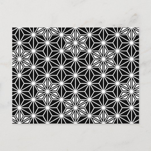 Japans Asanoha-patroon - zwart-wit Briefkaart (Voorkant)