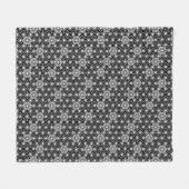 Japans Asanoha-patroon - zwart-wit Fleece Deken (Voorkant (Horizontaal))
