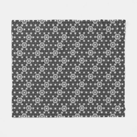 Japans Asanoha-patroon - zwart-wit Fleece Deken (Voorkant (Horizontaal))